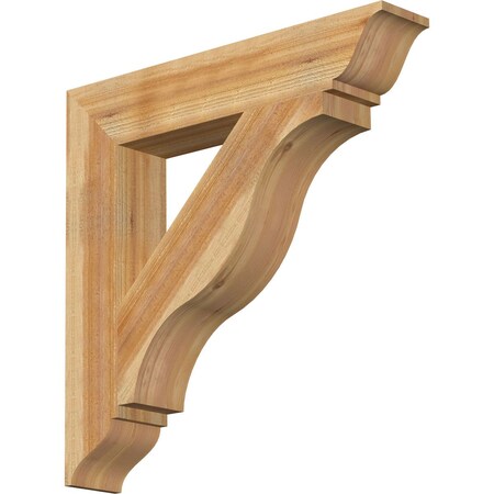 Ekena Millwork Funston Traditional Rough Sawn Bracket, Western Red Cedar, 6"W x 34"D x 34"H BKT06X34X34FST01RWR